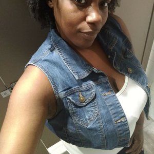 Cropped Blue Jean Vest